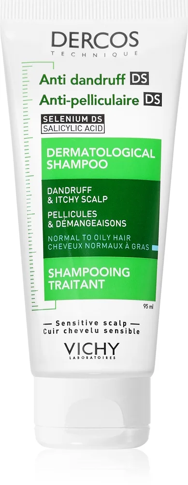 Vichy Dercos Anti-Dandruff Schampo mot mjäll För normalt till fett hår 95 ml