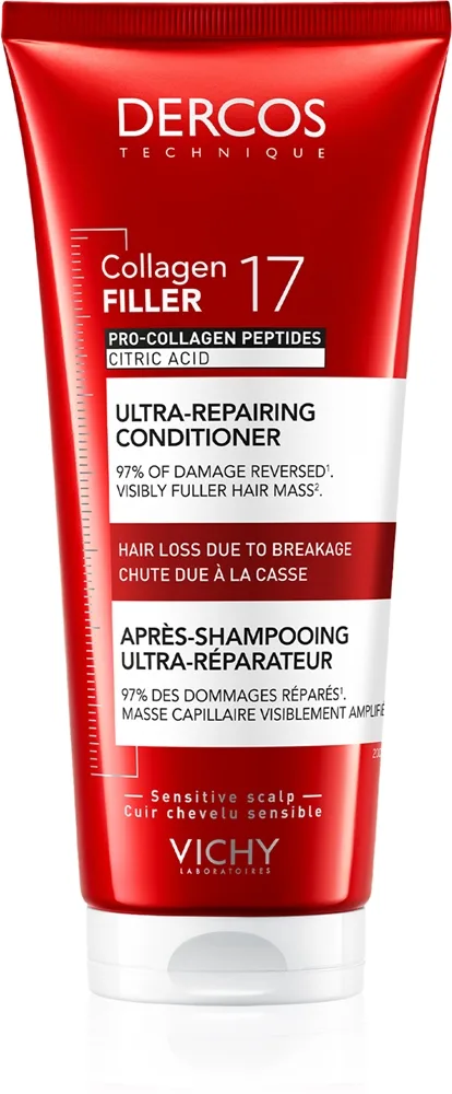 Vichy Dercos Collagen Filler 17 tehokkaasti elvyttävä hoitoaine 200 ml