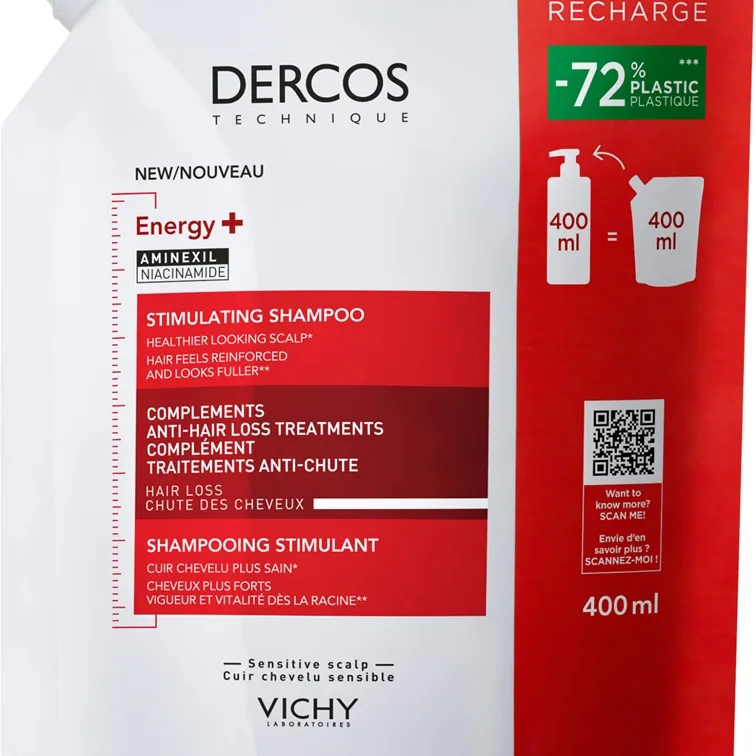 Vichy Dercos Energy + Energigivande schampo för att behandla håravfall 400 ml