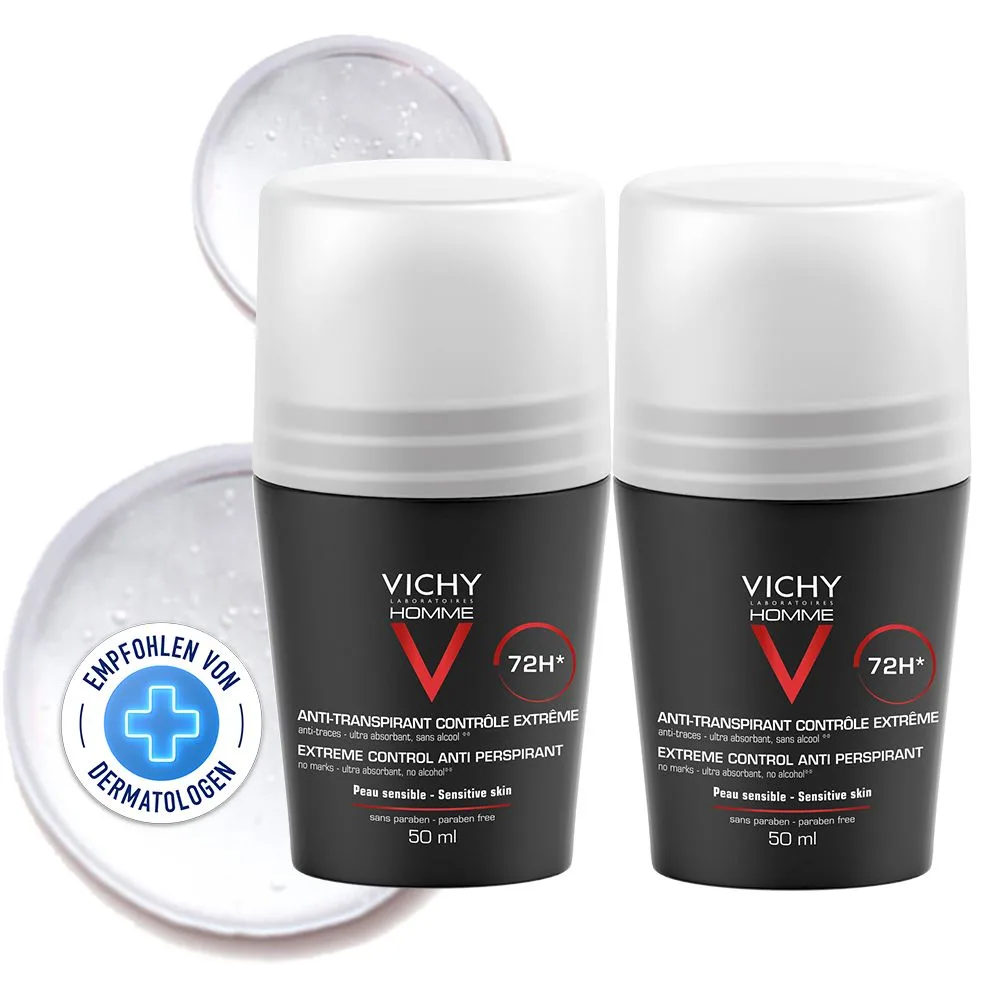 VICHY HOMME Deo Roll-on Anti Transpirant 72h DP 2X50 ml Stifte