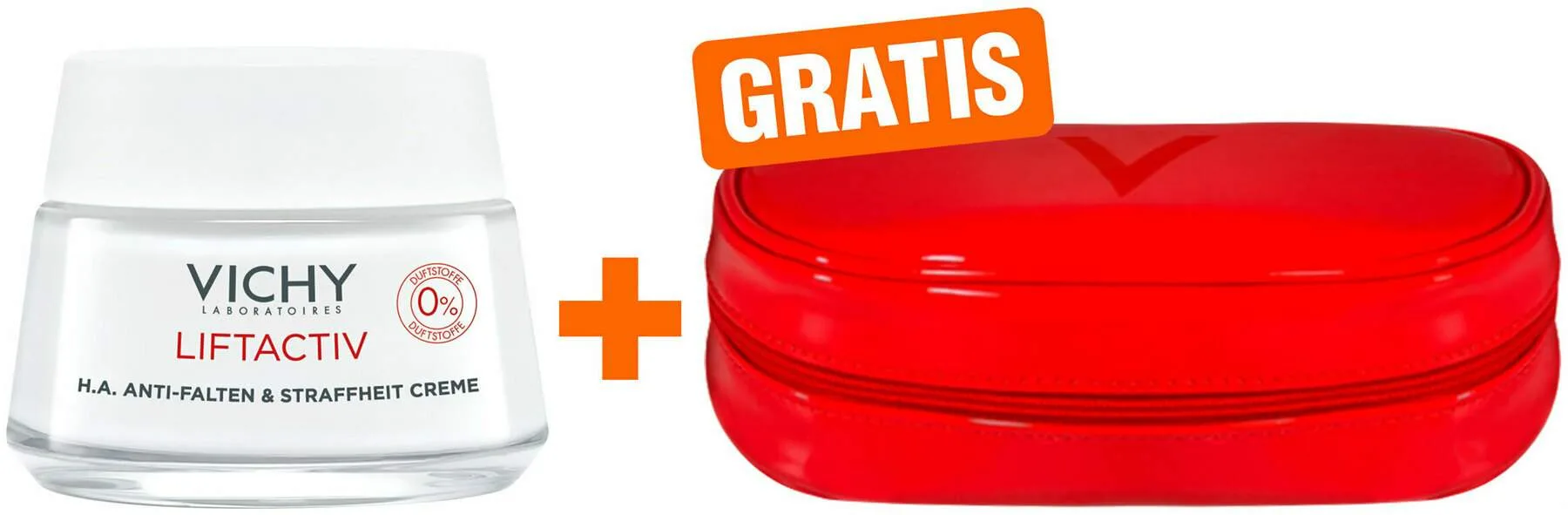 Vichy Liftactiv Hyaluron Creme ohne Duftstoffe 50 ml + gratis Kosmetiktasche 1 Stück - Zur Gesichtspflege