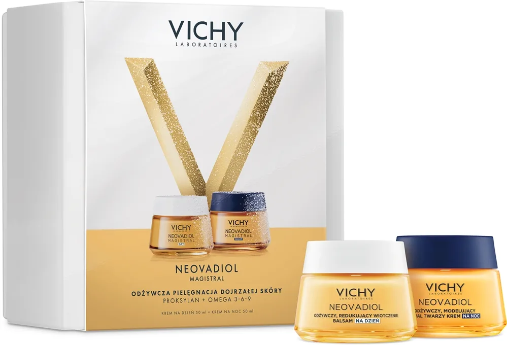Vichy Neovadiol Magistral Day + Night Gift Set joululahjasetti kohottava ja kiinteyttävä vaikutus