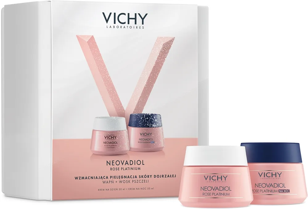 Vichy Neovadiol Rose Platinium Day + Night Gift Set joululahjasetti kirkastamaan ja kosteuttamaan
