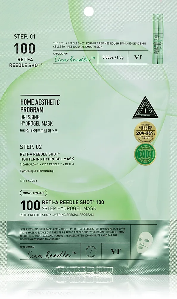 VT Cosmetics Reti-A Reedle Shot 100 2 Step Hydrogel Mask