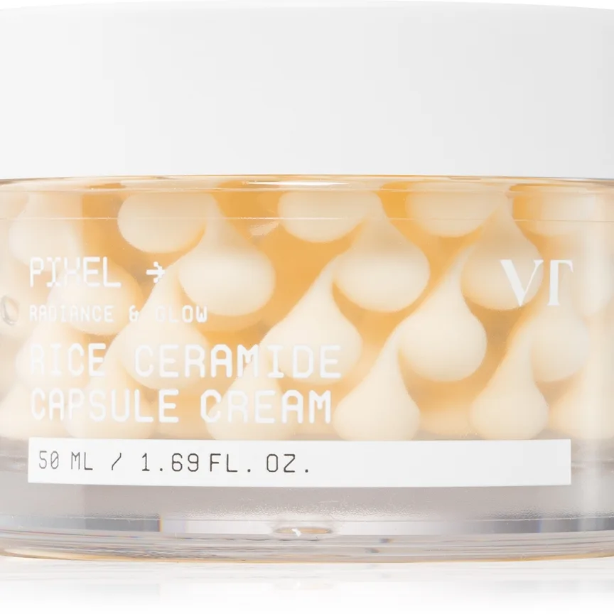 VT Cosmetics Rice Ceramide Capsule Cream kirkastava ja kosteuttava voide ihon suojakerroksen vahvistamiseen 50 ml