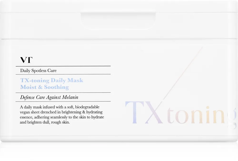 VT Cosmetics TX-Toning Daily Mask Uppljusande arkmask för ansiktet för korrigering av pigmentfläckar Stort Paket 30 st.