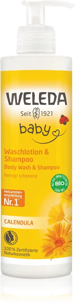 Weleda Baby 2-i-1 shampoo og rensegel til børn Calendula officinalis 400 ml