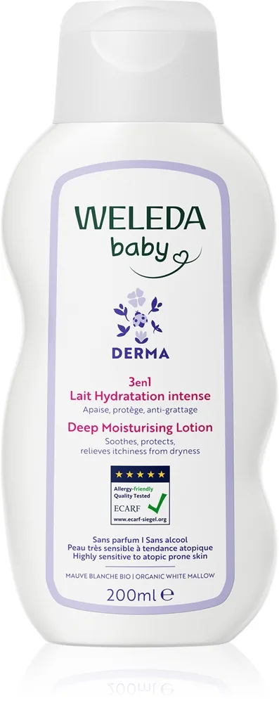 Weleda Baby Derma Fugtende mælk til babyhud 200 ml