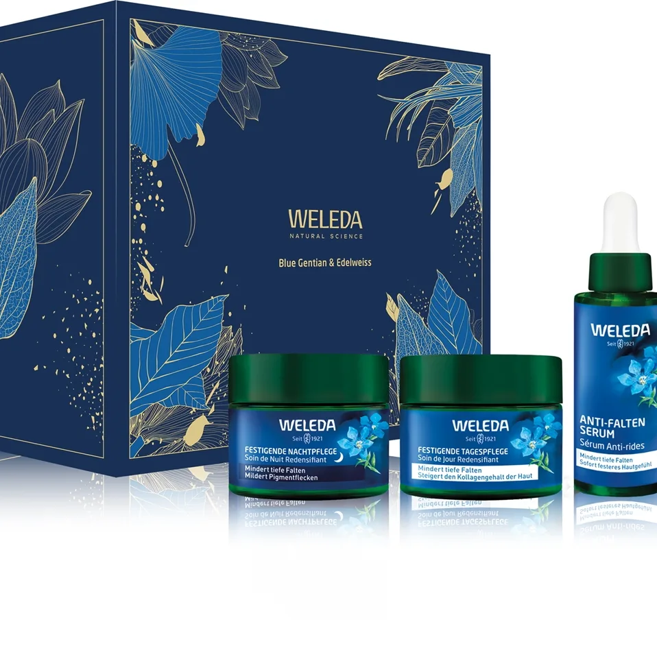 Weleda Blue Gentian & Edelweiss lahjasetti kohottava ja kiinteyttävä vaikutus
