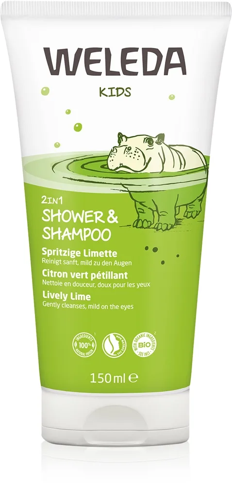 Weleda Kids Cheerful Lime Brusecreme og shampoo til børn 2-i-1 150 ml