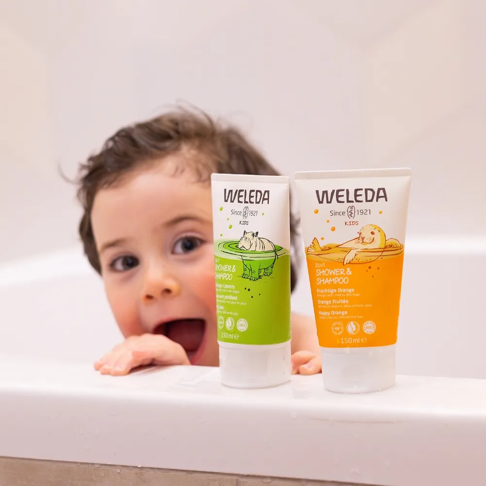 Weleda Kids Cheerful Lime lasten suihkuvoide ja shampoo 2in1 150 ml