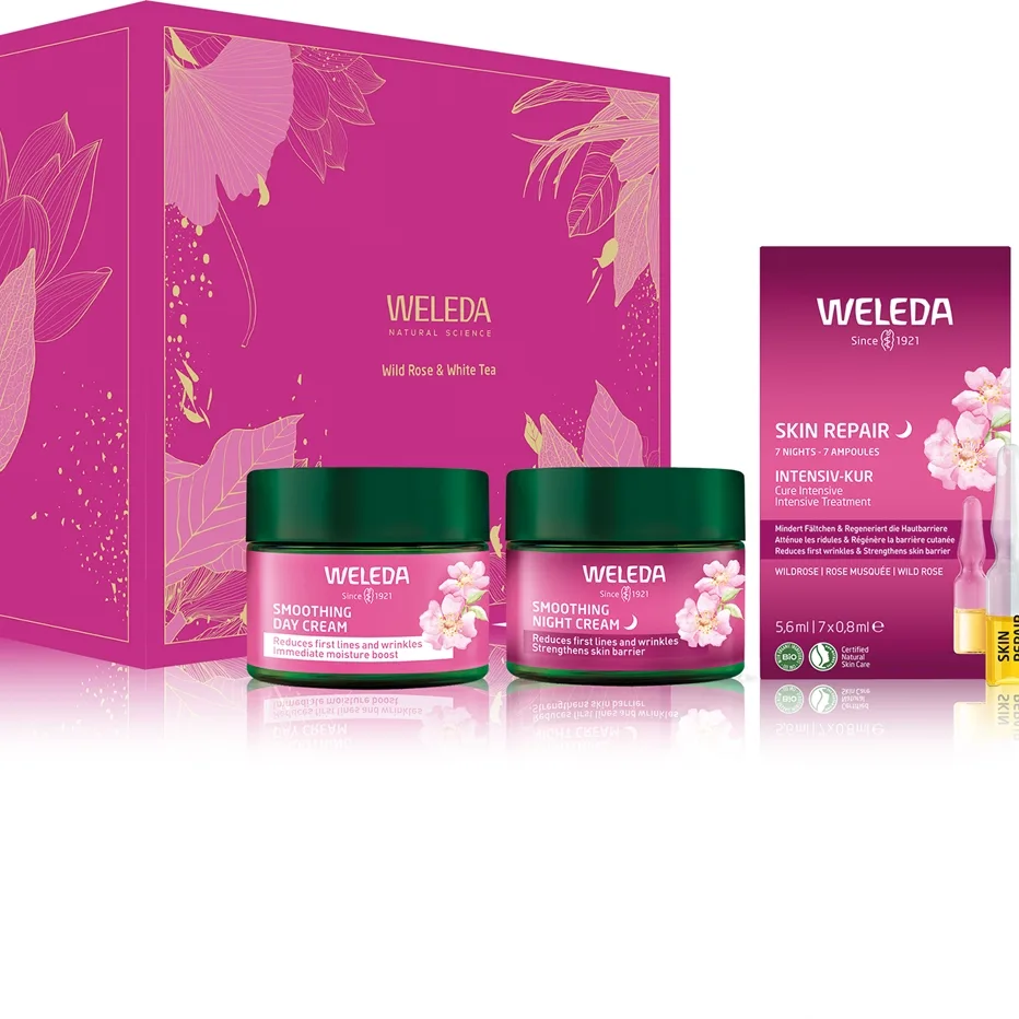 Weleda Wild Rose & White Tea lahjasetti ihon kirkastamiseen