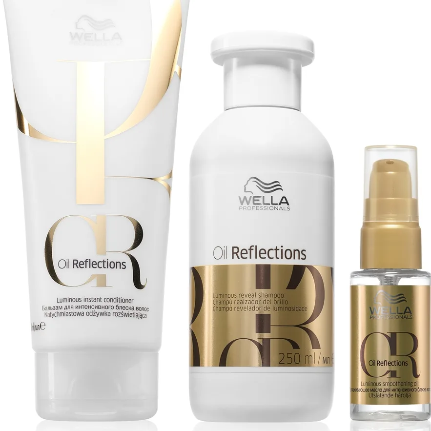 Wella Professionals Oil Reflections Set Ekonomiförpackning för glansigt och mjukt hår 3 st.