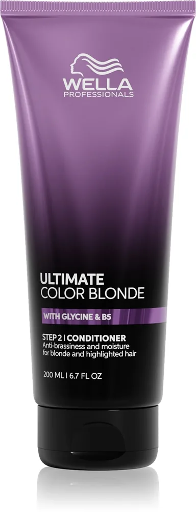 Wella Professionals Ultimate Color Blonde Återfuktande balsam som neutraliserar gula skuggor för blekt, slingat kallt blont hår 200 ml