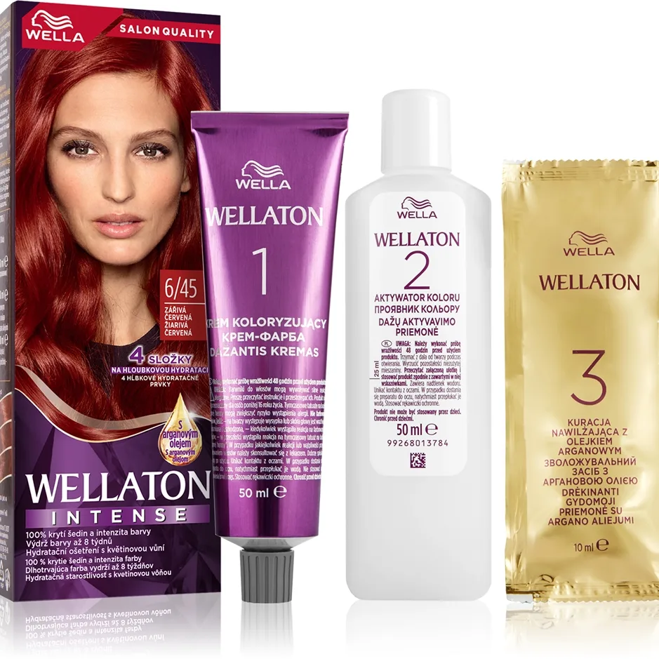 Wella Wellaton Intense Permanent hårfärgningsmedel Med arganolja Skugga 6/45 Red Passion 1 st.