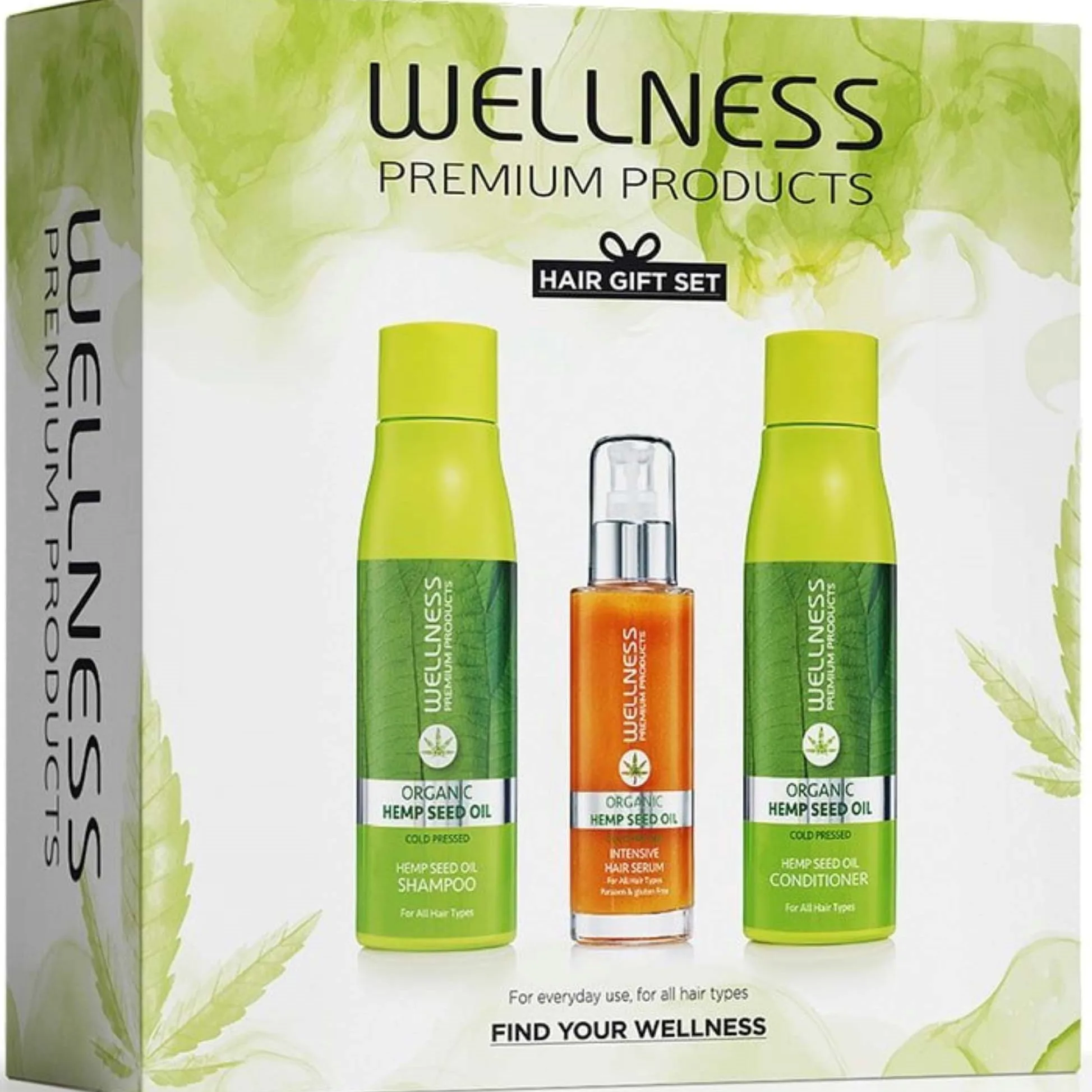 Wellness Premium Products Intensive Set (Shampoo 500 ml, Conditioner 500 ml, Serum 100 ml)