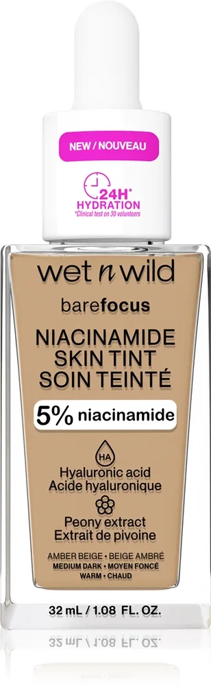 Wet n Wild Bare Focus Niacinamide Skin Tint Amber Beige 32 ml