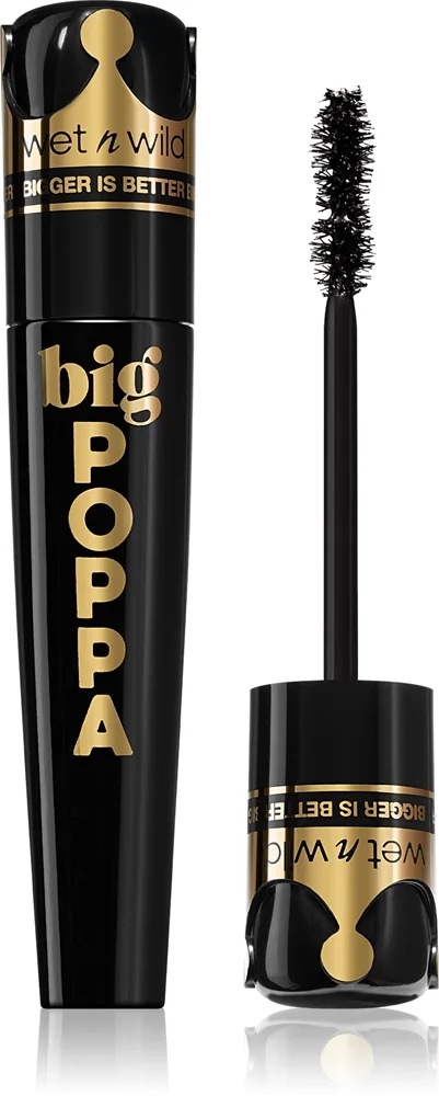 Wet n Wild Big Poppa äärimmäistä volyymia antava ripsiväri, intensiivinen musta sävy Blackest Black 10 ml