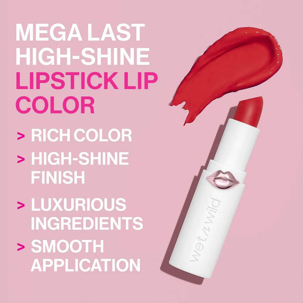 Wet n Wild MegaLast Shiny Lipstick med återfuktande effekt Skugga Tanger-ring the Alarm 3.3 g