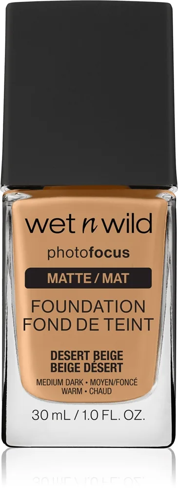Wet n Wild PhotoFocus Mattifierande flytande foundation Skugga Desert Beige 30 ml