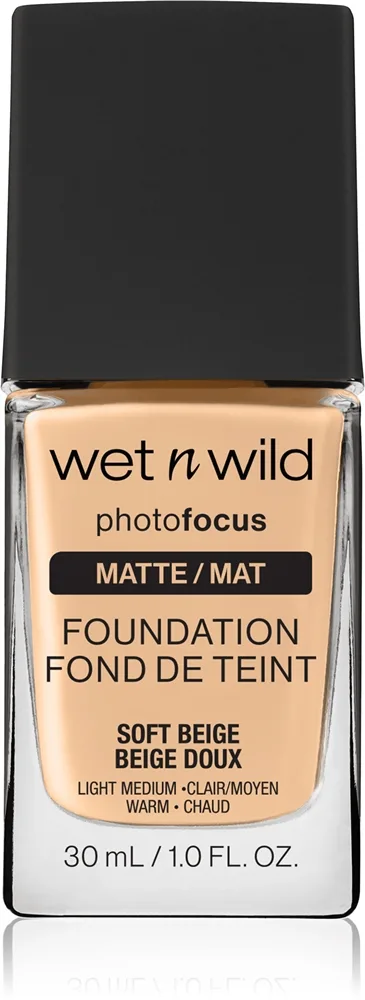 Wet n Wild PhotoFocus Mattifierande flytande foundation Skugga Soft Beige 30 ml