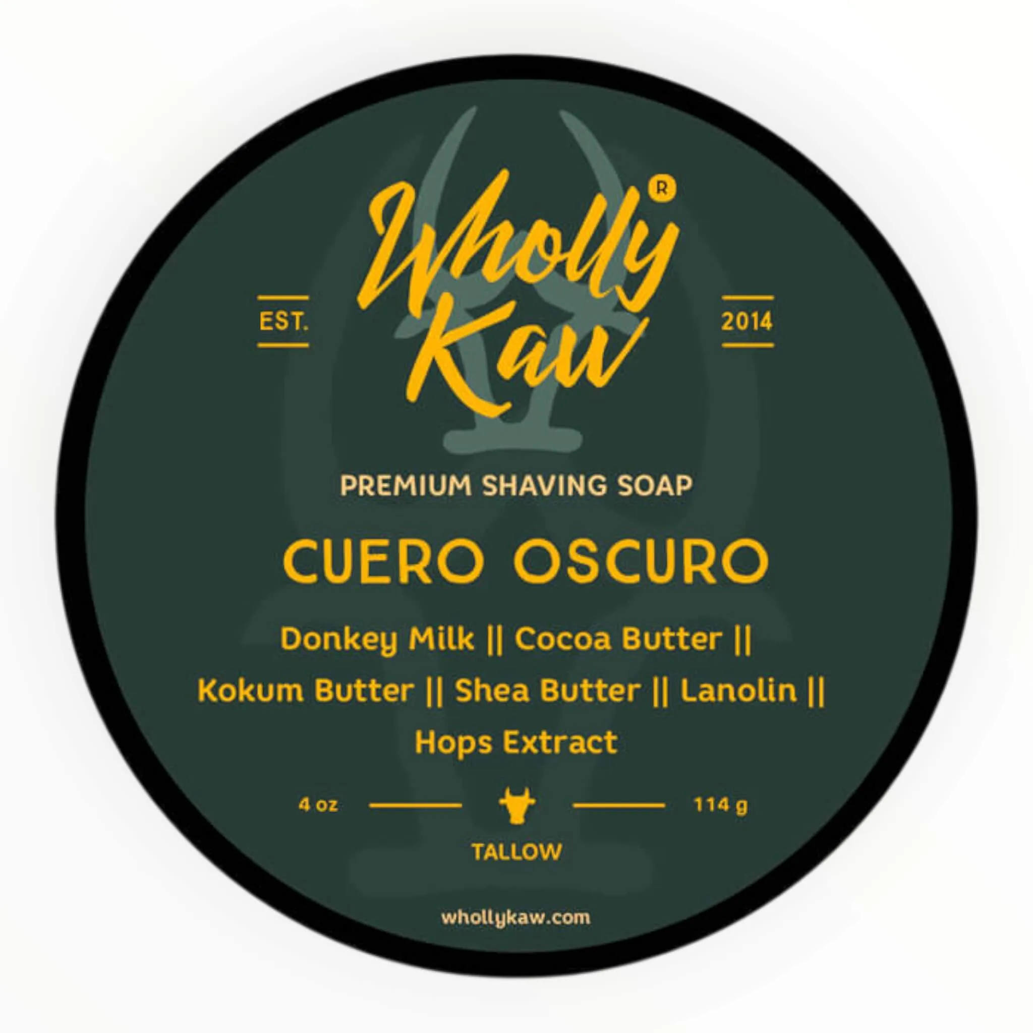 Wholly Kaw Barbersæbe, Cuero Oscuro, 114 g.