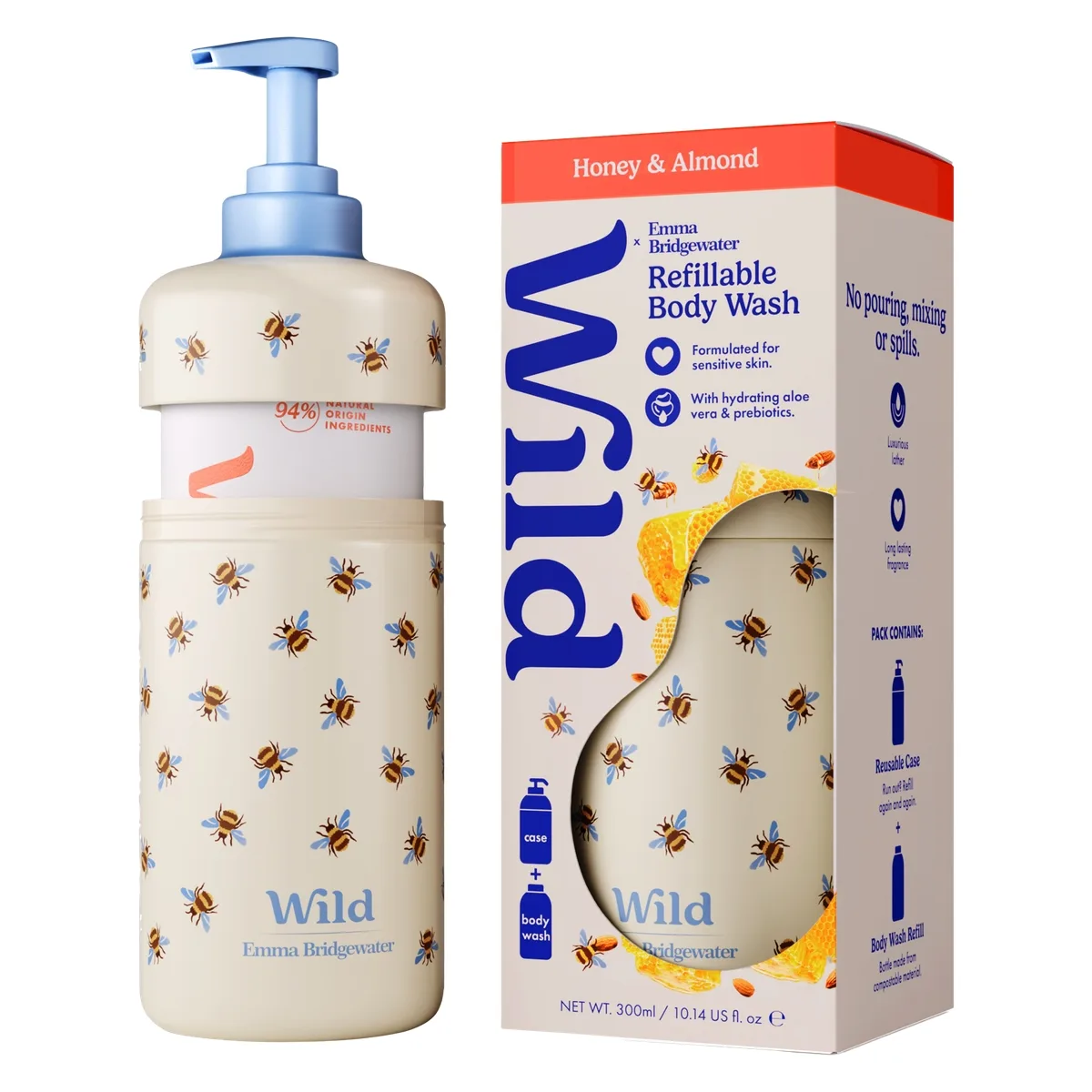Wild Honey and Almond Bee Case Duschtvål Med väska 300 ml