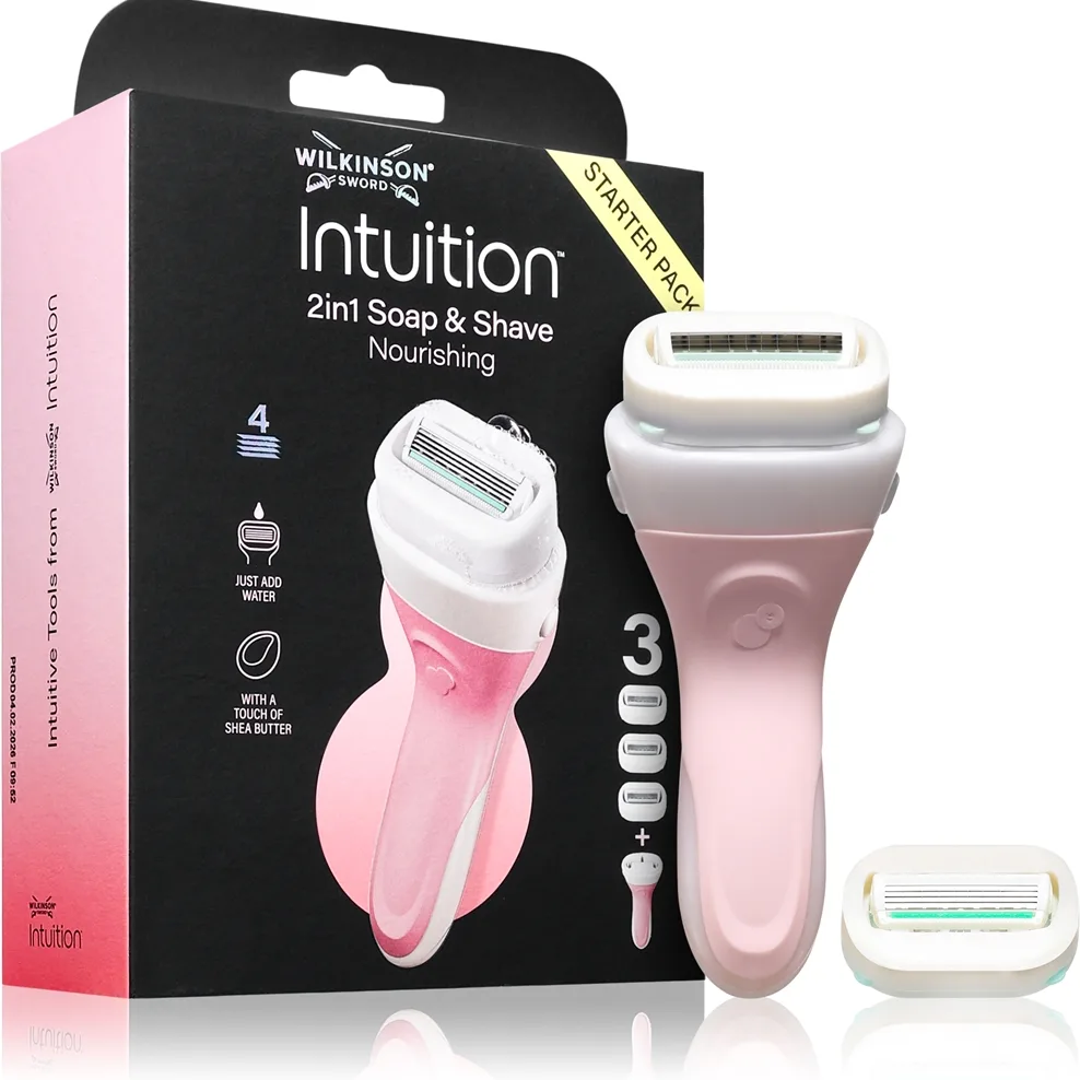 Wilkinson Sword Intuition 2in1 Soap & Shave Nourishing Rakapparat + Ersättningshuvuden