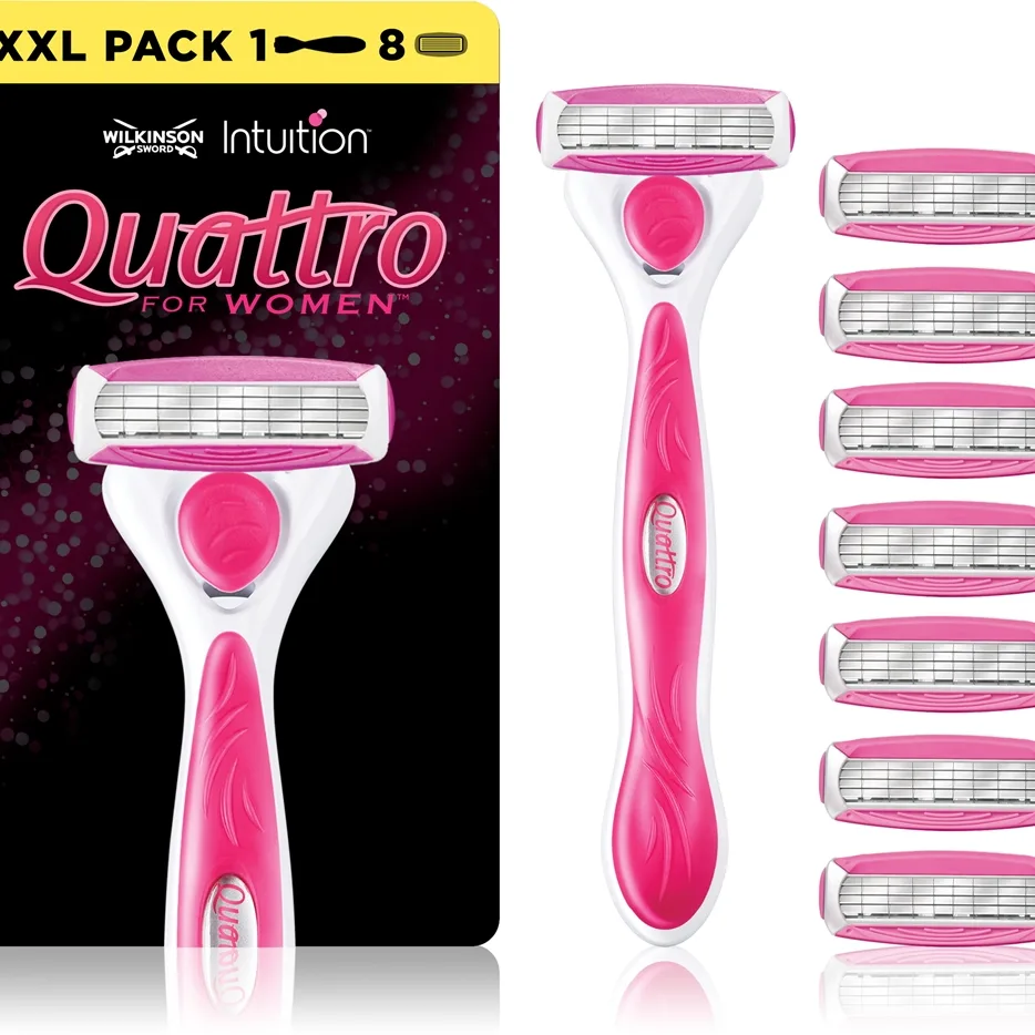 Wilkinson Sword Intuition Quattro for Women partakone + vaihtoterät 8 kpl