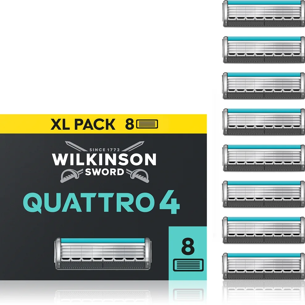 Wilkinson Sword Quattro Essential 4 Titanium Sensitive Ersättningsblad 8 st.
