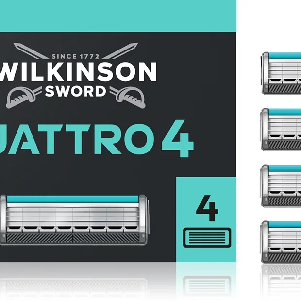 Wilkinson Sword Quattro Essential 4 Titanium Sensitive Ersättningsblad 4 st.