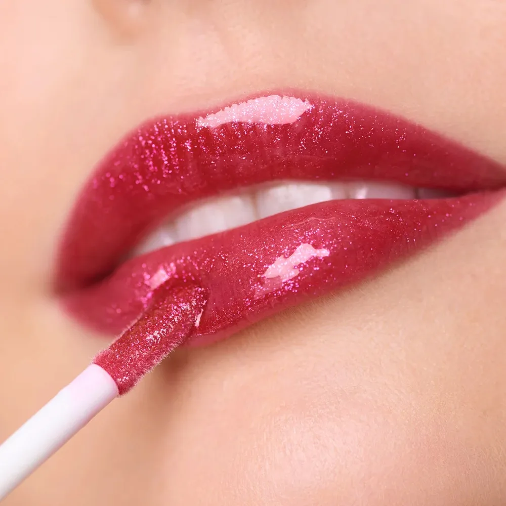 WONDERSKIN Wonder Blading Top Gloss Läppglans med glitter Skugga Red Glitter 4 ml