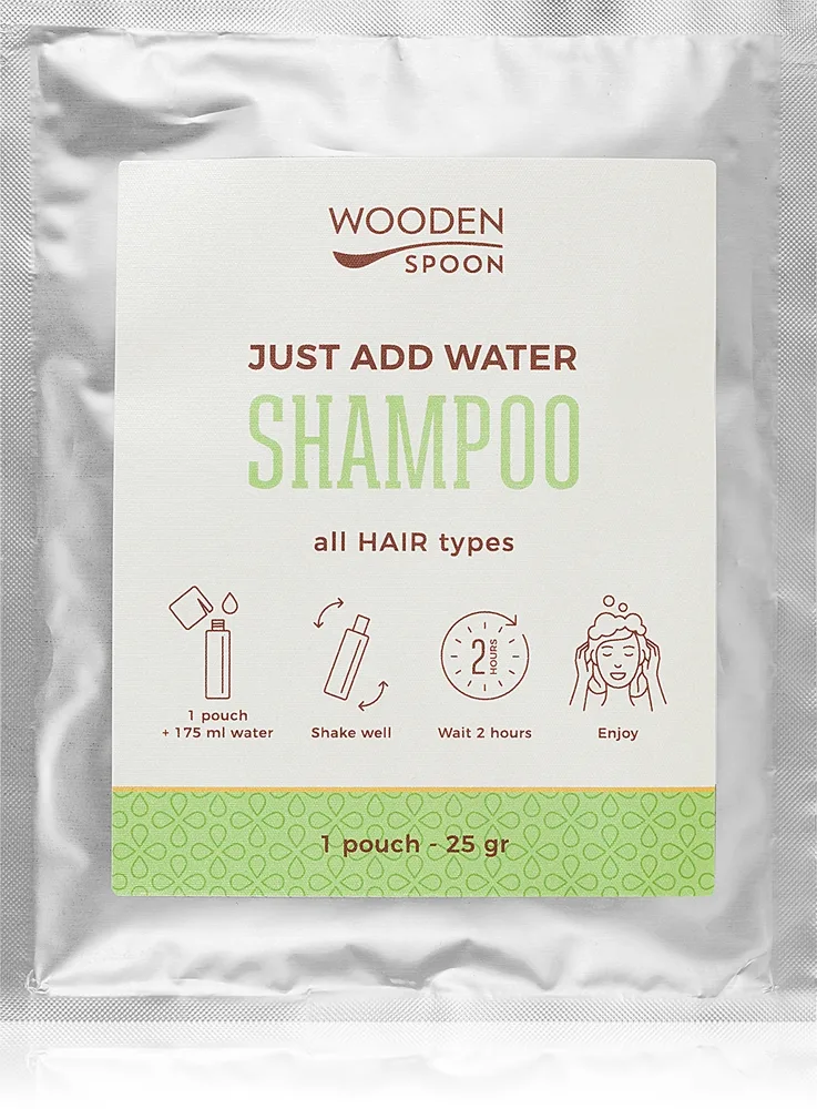 WoodenSpoon Just add water! Naturlig shampoo for skinnende og blødt hår 25 g