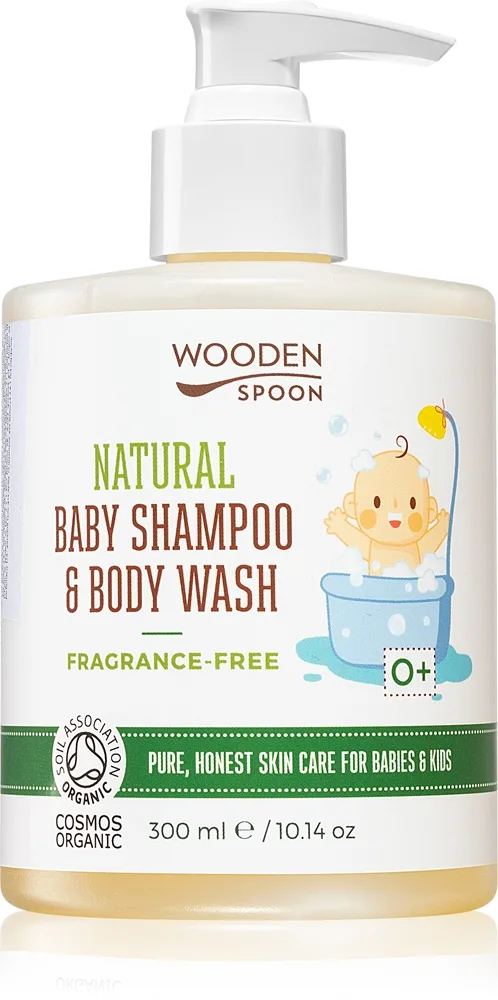 WoodenSpoon Natural Shampoo og brusegel til børn Parfumefri 300 ml