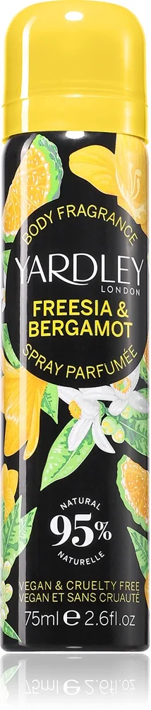 Yardley Freesia & Bergamot vartalosuihke naisille 75 ml