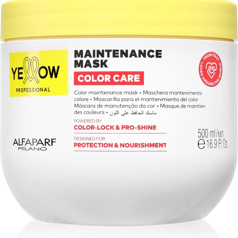 Yellow Professional Color Care Maintenance Mask Mask För färgat hår 500 ml