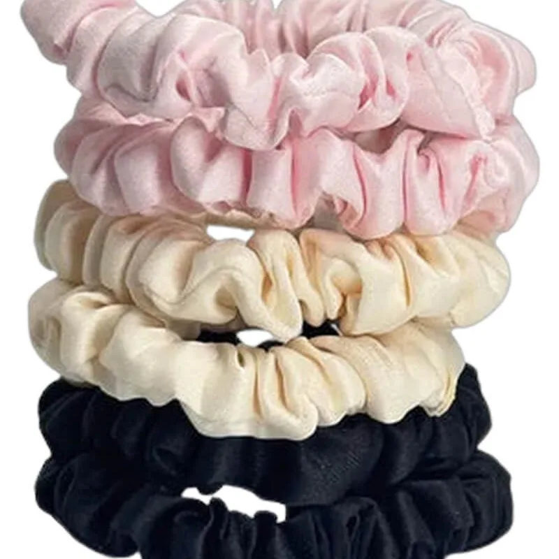 Yuaia 6-pak Soft Satin Scrunchies Small Blush 6 stk.