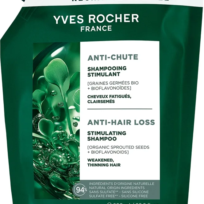 Yves Rocher ANTI-CHUTE Schampo För stärkandet av hårrötterna och stödjandet av hårtillväxt 600 ml