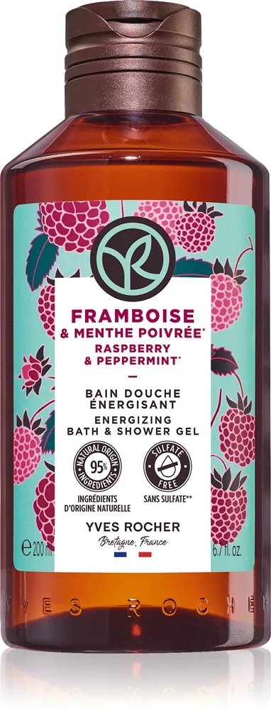 Yves Rocher Bain de Nature Duschtvål Raspberry & Mint 200 ml