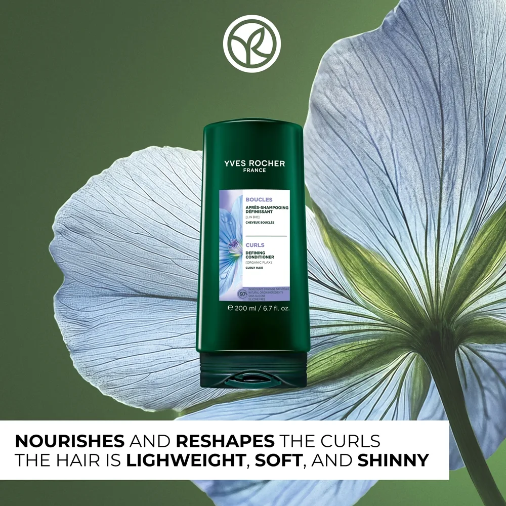 Yves Rocher Boucles hoitoaine kiharille hiuksille with organic flax 200 ml