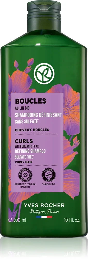 Yves Rocher Boucles shampoo kiharille ja aaltoileville hiuksille with organic flax 300 ml