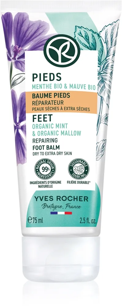 Yves Rocher Pieds Regenererende balsam til benene Organic Mint & Organic Mallow 75 ml