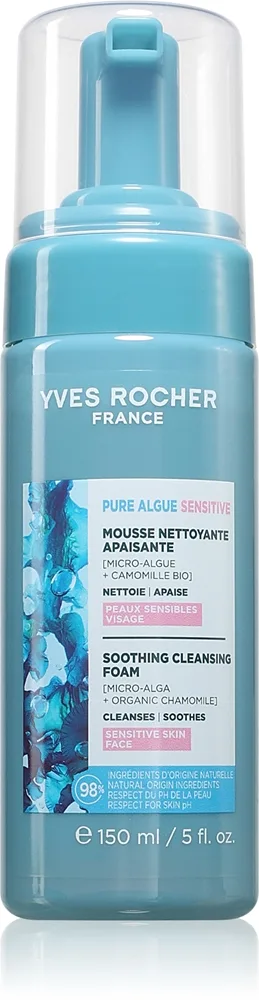 Yves Rocher Pure Algue Sensitive Återfuktande reningsskum för känslig hud 150 ml