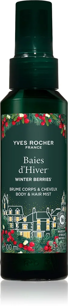Yves Rocher Winter Berries Parfumeret krop og fin hårspray til kvinder 100 ml