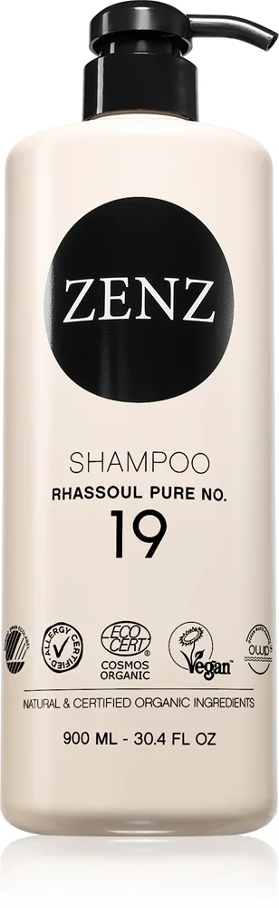 ZENZ Organic Rhassoul Pure No. 19 kosteuttava shampoo hoitoaineen tavoin vaikuttava 900 ml