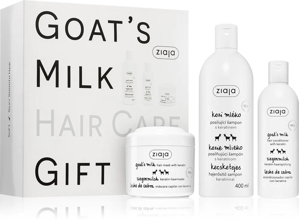 Ziaja Goat's Milk lahjasetti kuiville ja vaurioituneille hiuksille