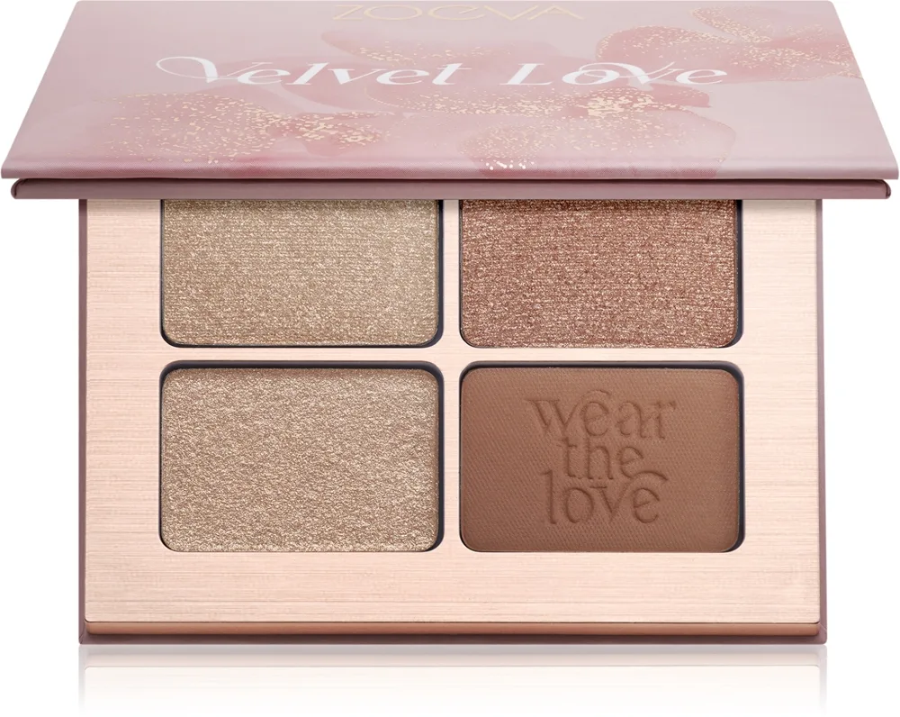 ZOEVA Velvet Love Eyeshadow Quad Øjenskygge palette Skygge Dreamy Rose Golden Eyes 4x1,5 g