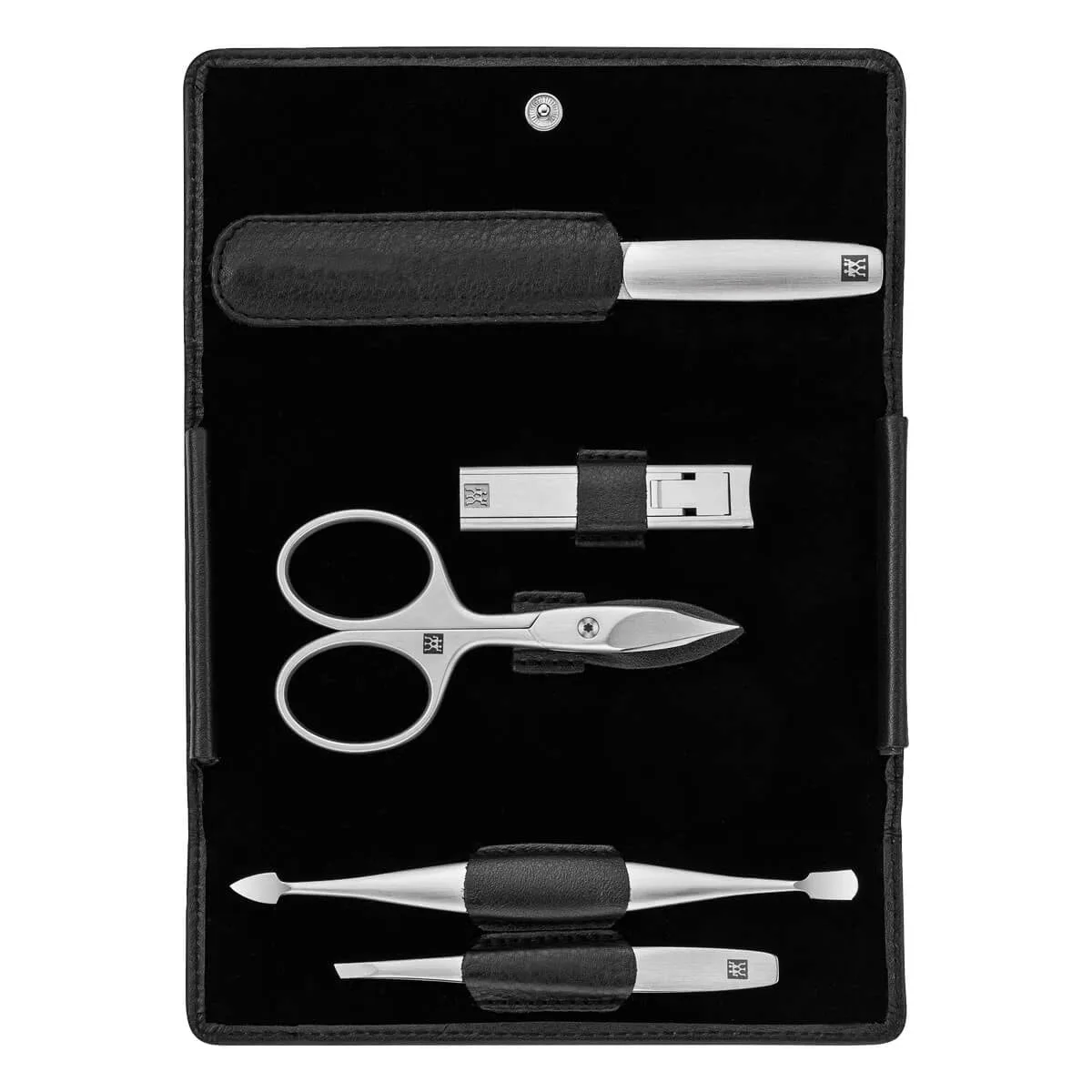 Zwilling Manicuresæt, 5 dele, Klik-luk Etui, Sort Læder